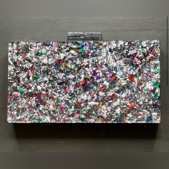 Large Evil Eye Multicolor Confetti
Silver Pink Glitter Acrylic Box
Purse Bag - Picture 2 of 6